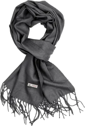 Plain Solid Color Cashmere Feel Classic Soft Luxurious Winter Scarf For Men Women