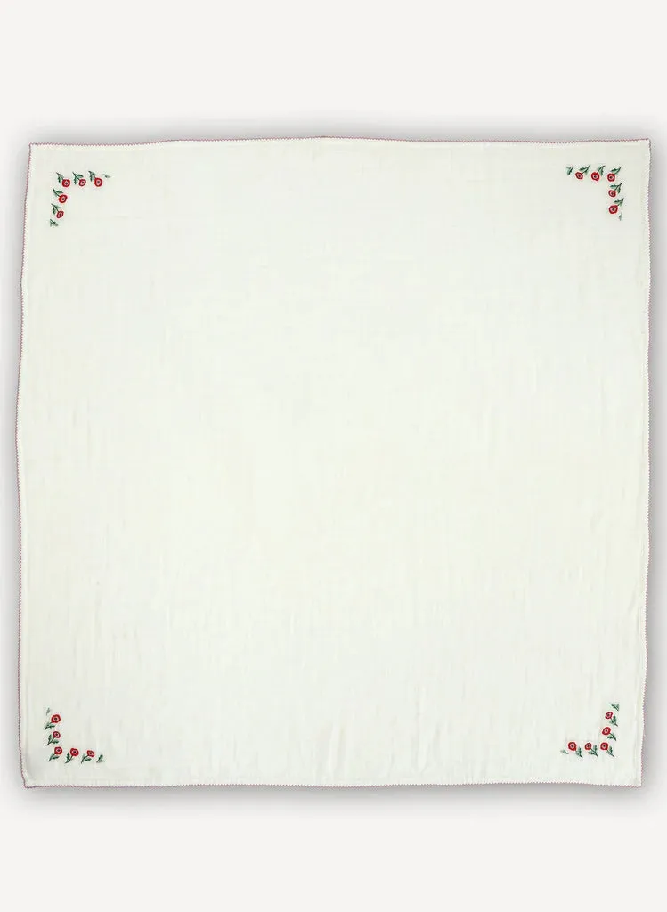 Poppy Embroidered Shawl Blanket