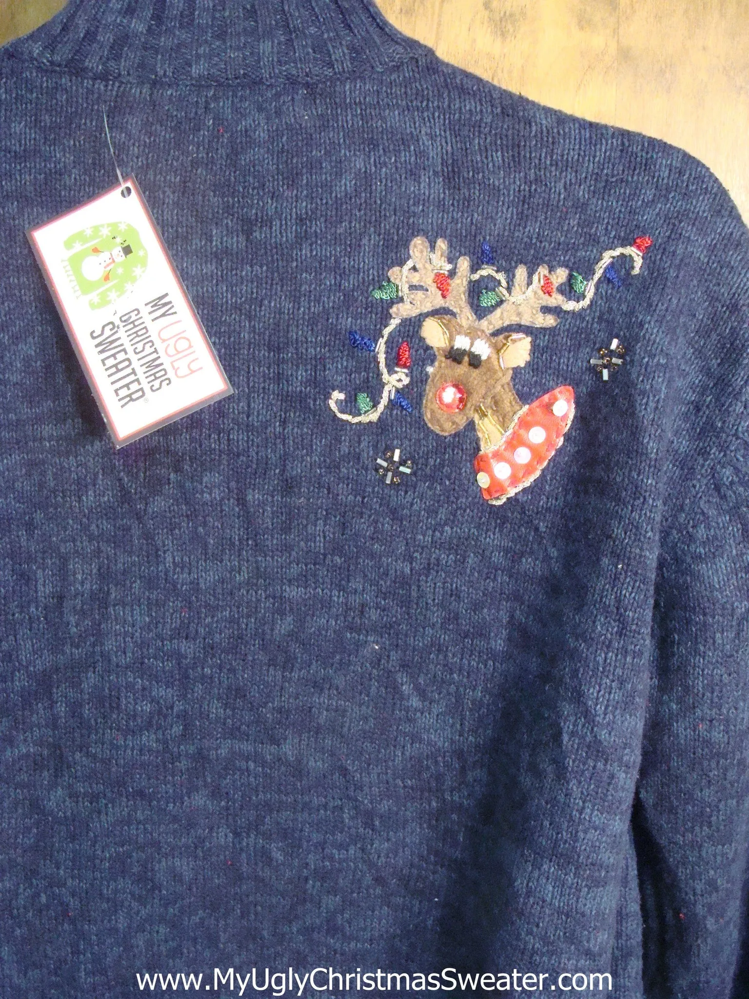Reindeer with Lights Cheesy Christmas Sweater