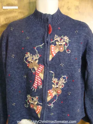 Reindeer with Lights Cheesy Christmas Sweater