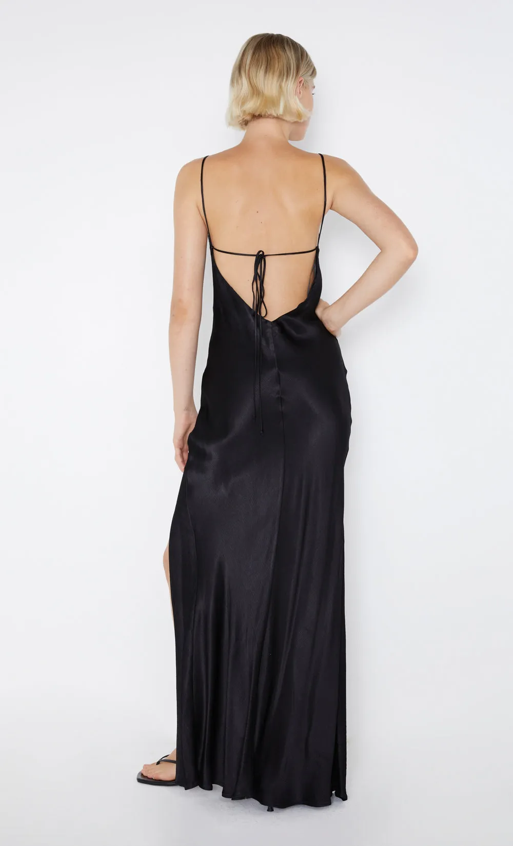 REN SPLIT MAXI DRESS - BLACK