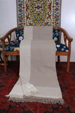 Sikandar Classic Light Taupe And Ivory Dourdar  Blanket