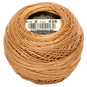 Size 8 Pearl Cotton Ball in Color 436 ~ Tan