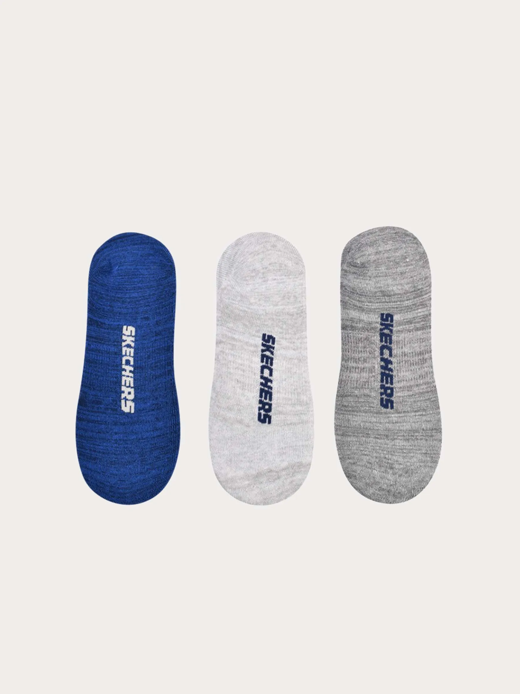 Skechers Men's 3 Pack Men 1/2 Terry Super No Show Socks