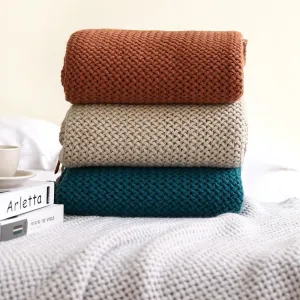 Sofa Blanket Knitted Shawl in Solid Color