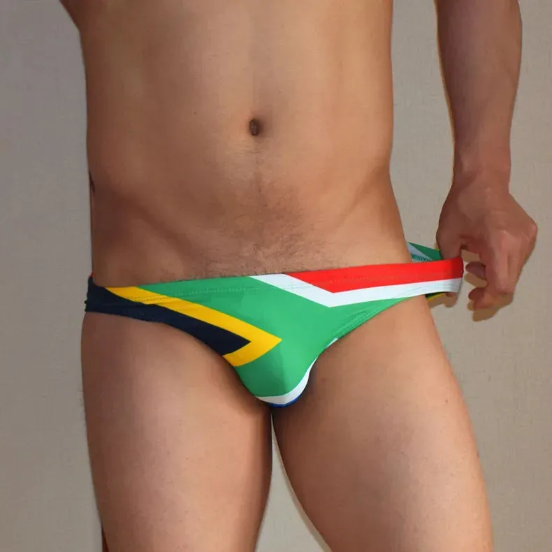 South Africa Flag Low Cut Swim Brief