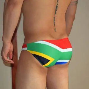 South Africa Flag Low Cut Swim Brief