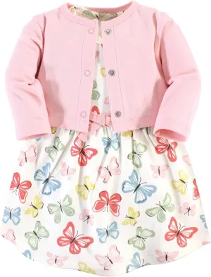 Touched by Nature Baby Girl Organic Cotton Dress and Cardigan