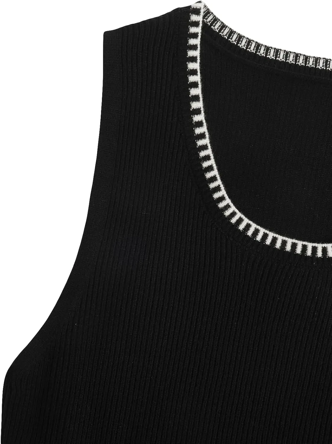 Verdusa Women's Sweater Dress Sleeveless Wedding Guest Fall Knit Tank Bodycon Mini Dresses