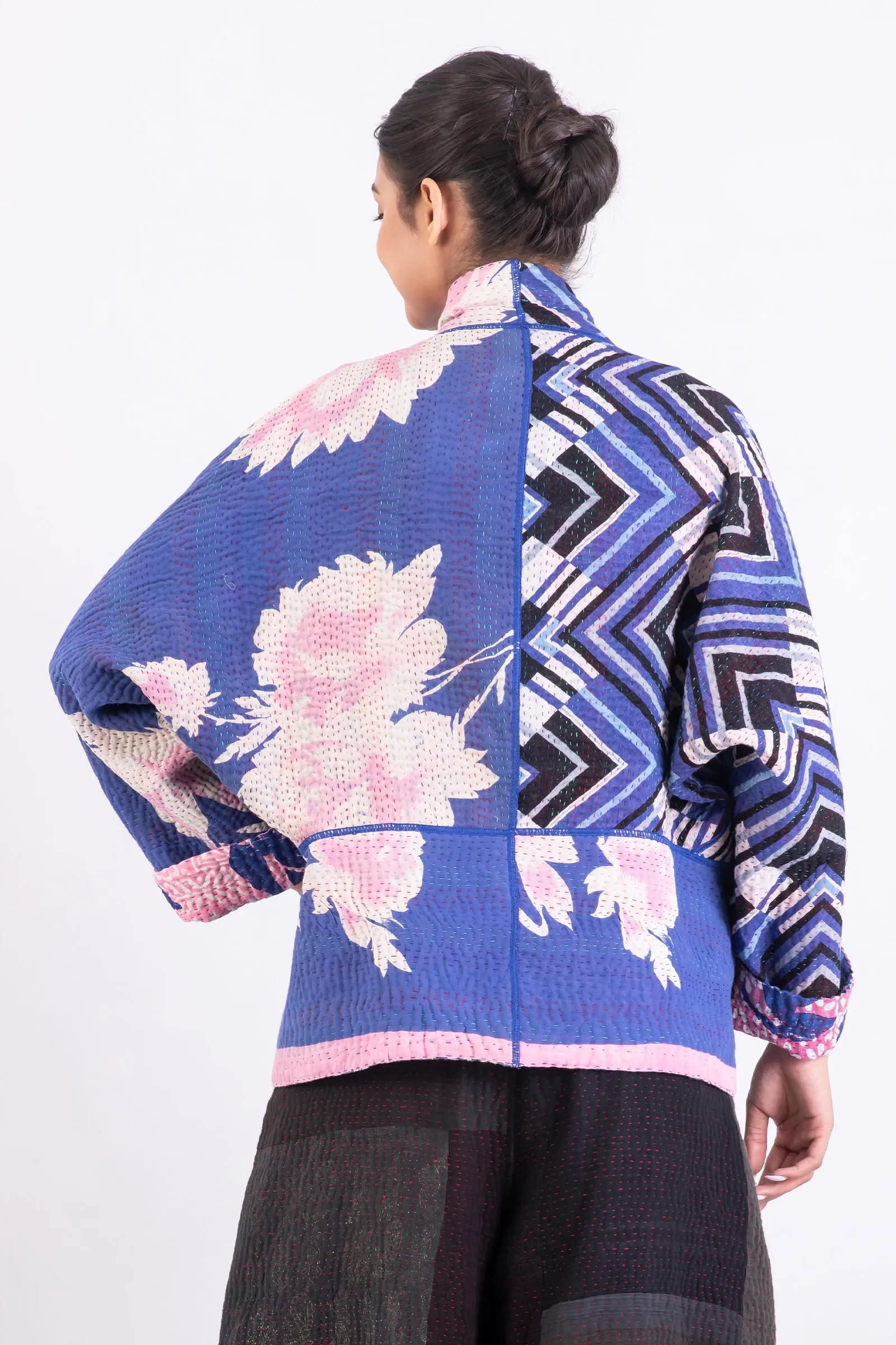 VINTAGE COTTON KANTHA DOLMAN SHORT JKT