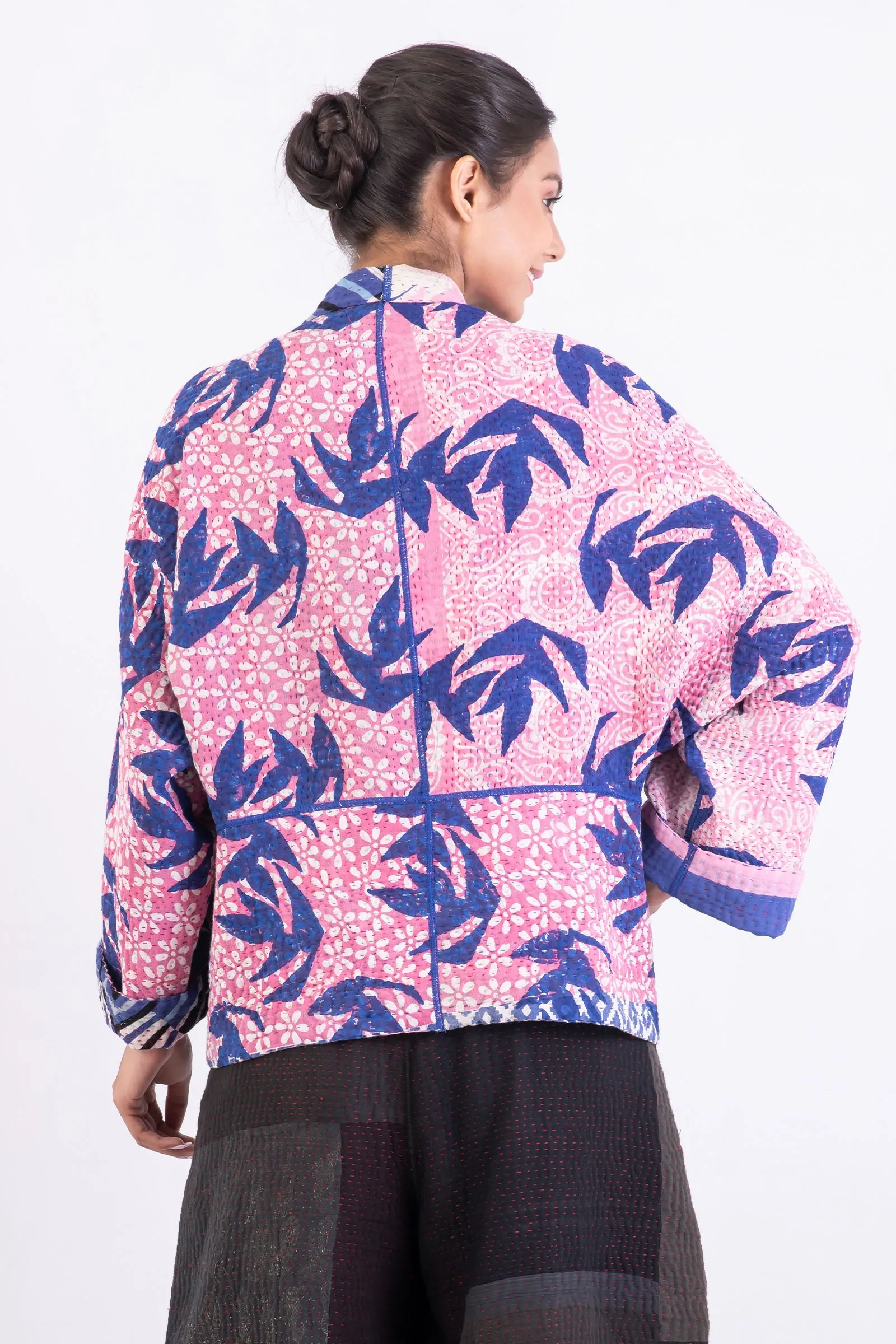 VINTAGE COTTON KANTHA DOLMAN SHORT JKT
