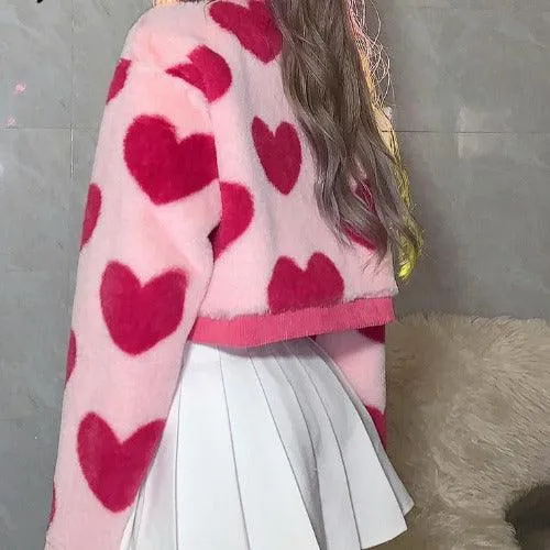 Wenkouban-Winter outfits Christmas Black Friday Preppy Pink Love Short Coat