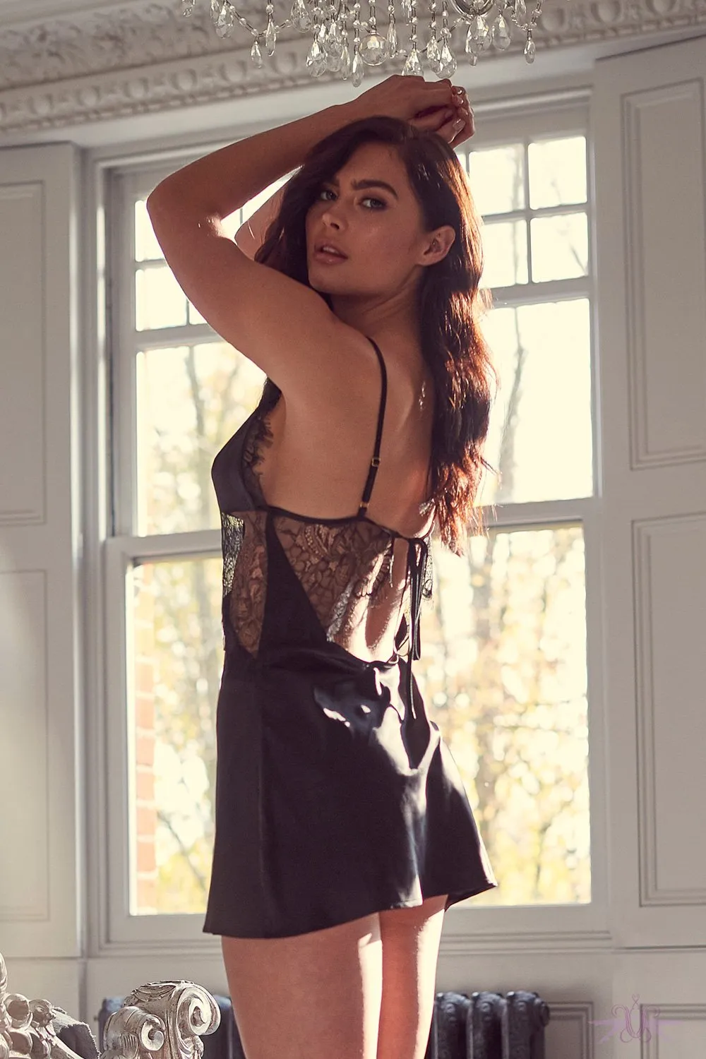 Wolf & Whistle Helena Black Lace Slip