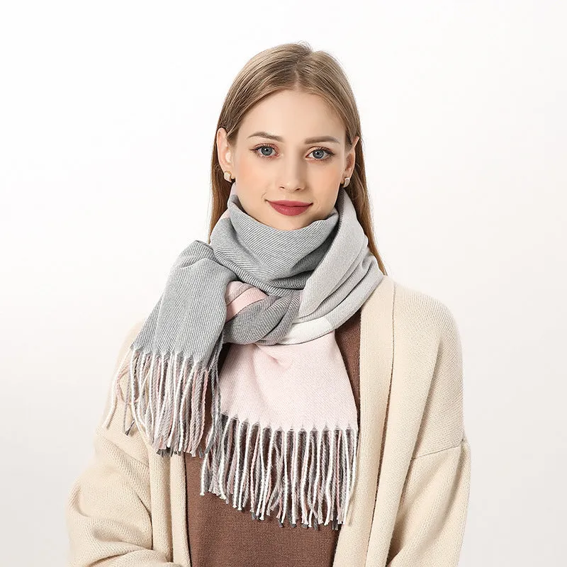 Women's Scarf Winter Artificial Cashmere Scarf Plaid Scarf