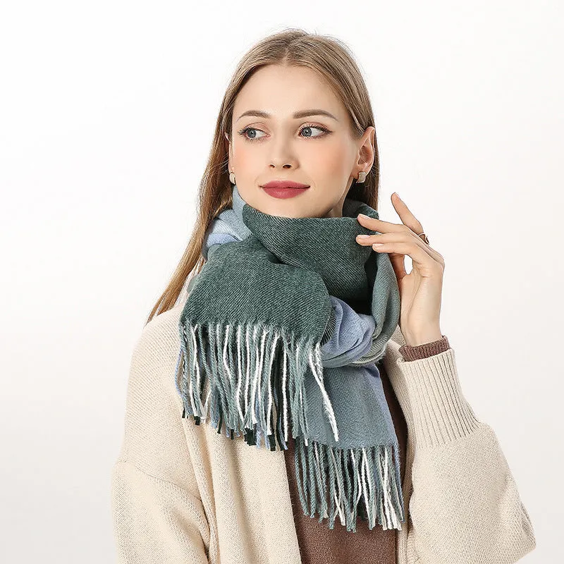 Women's Scarf Winter Artificial Cashmere Scarf Plaid Scarf