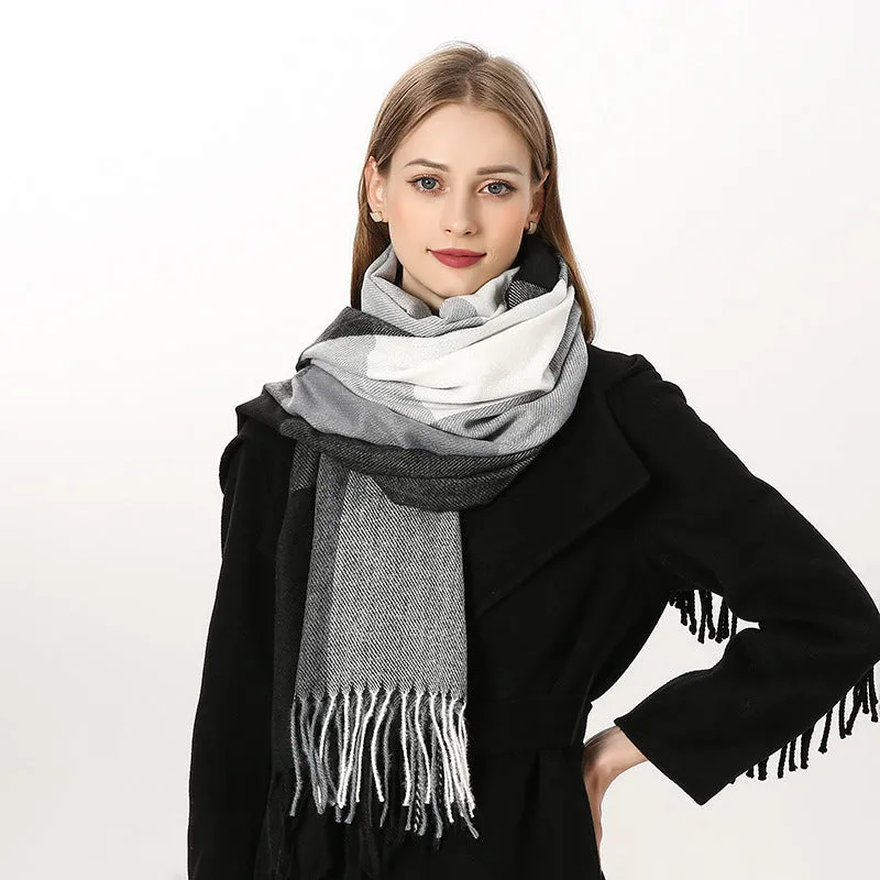 Women's Scarf Winter Artificial Cashmere Scarf Plaid Scarf