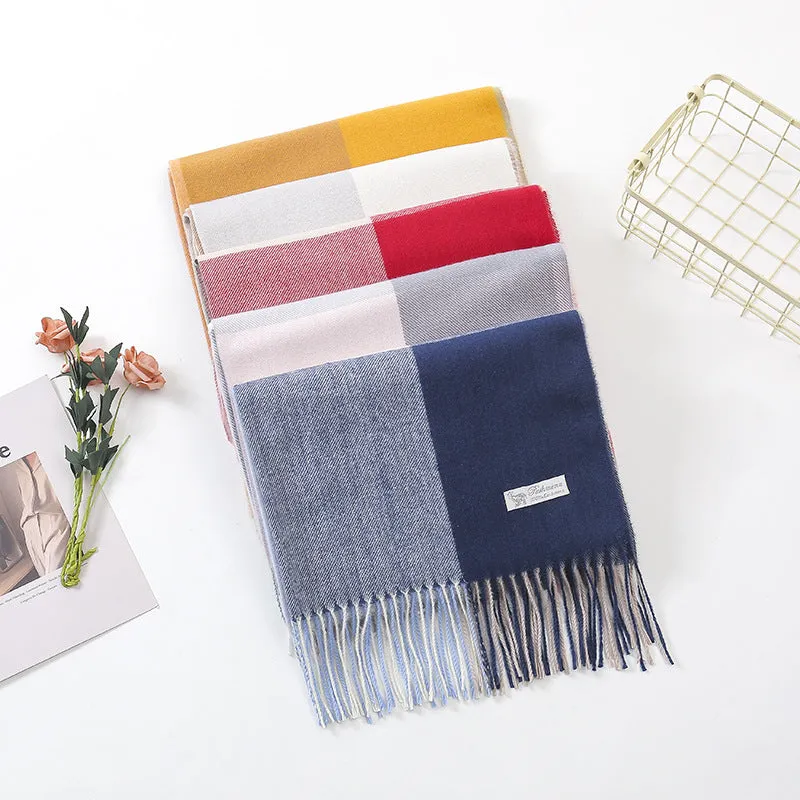 Women's Scarf Winter Artificial Cashmere Scarf Plaid Scarf