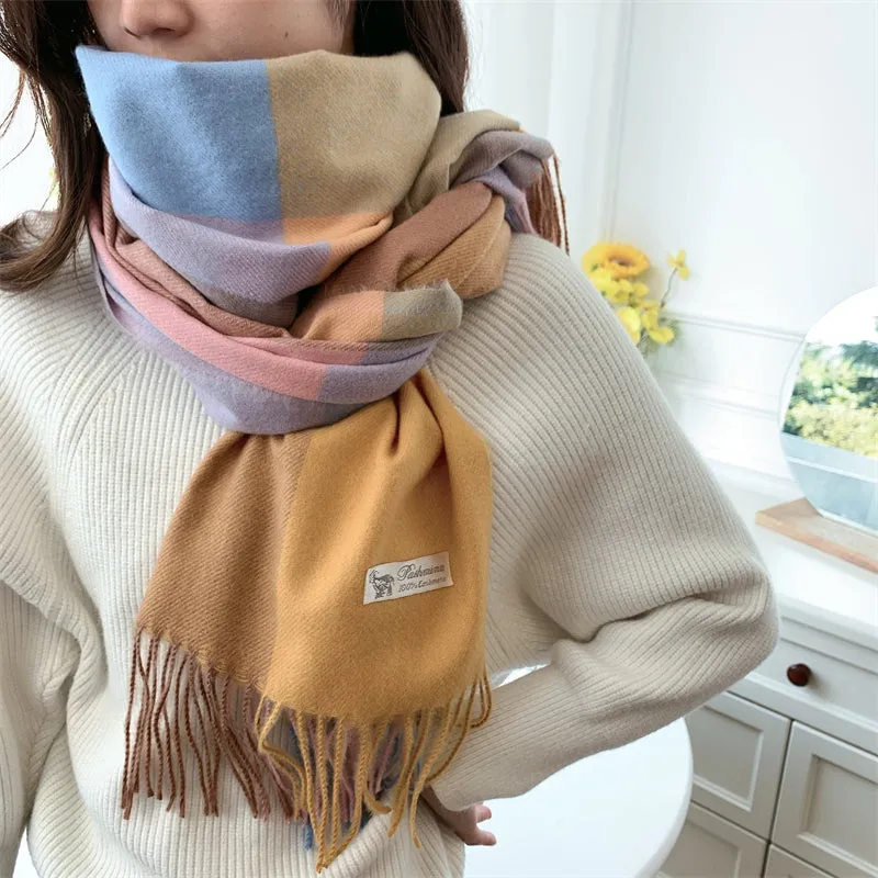 Women's Scarf Winter Artificial Cashmere Scarf Plaid Scarf
