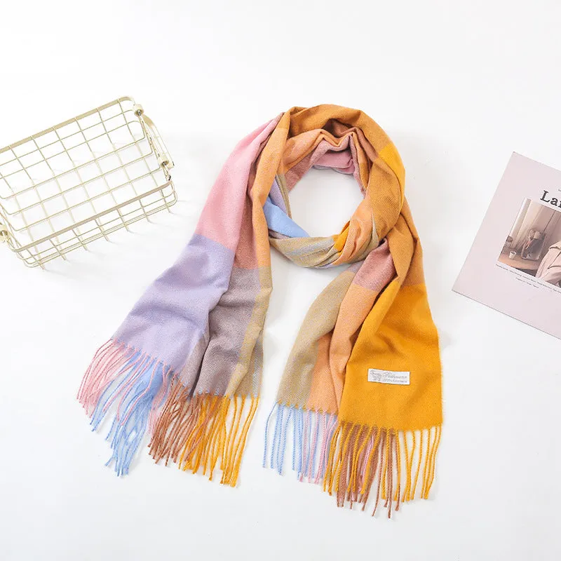 Women's Scarf Winter Artificial Cashmere Scarf Plaid Scarf