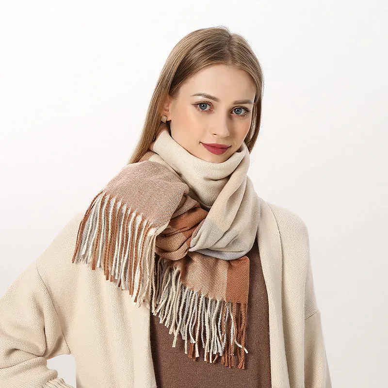Women's Scarf Winter Artificial Cashmere Scarf Plaid Scarf