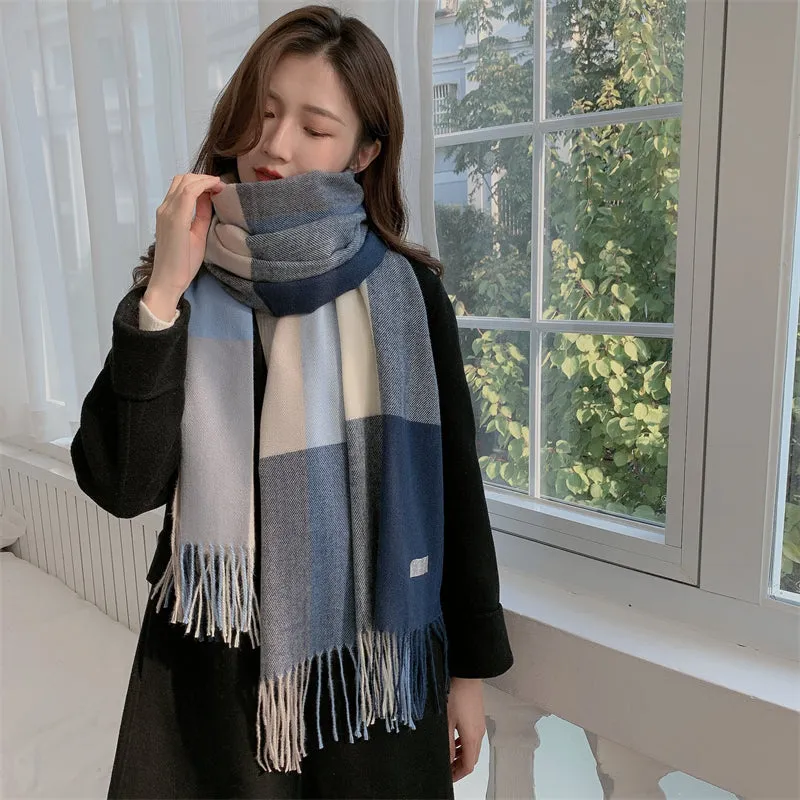 Women's Scarf Winter Artificial Cashmere Scarf Plaid Scarf
