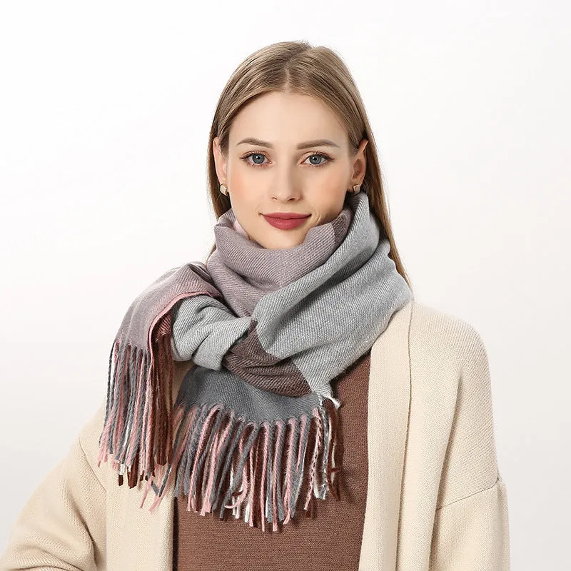 Women's Scarf Winter Artificial Cashmere Scarf Plaid Scarf